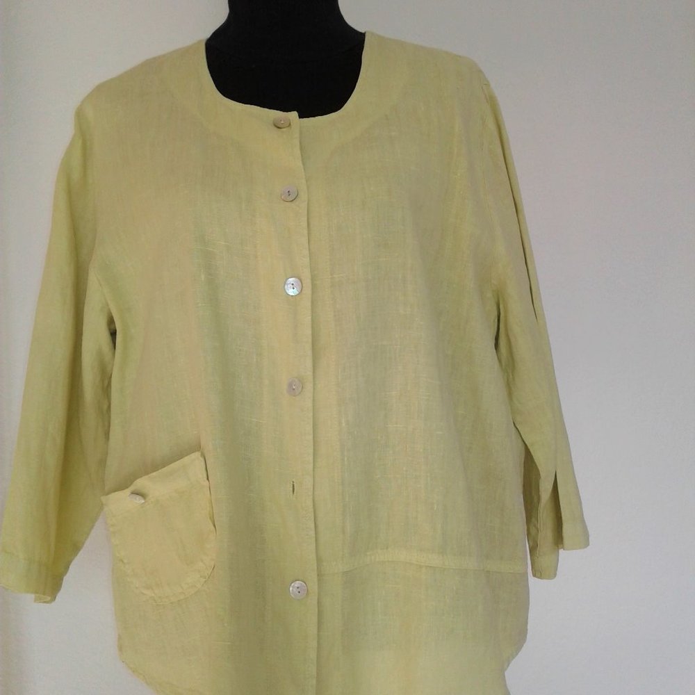 Mosaic Linen Summer Jacket  Sz. XL